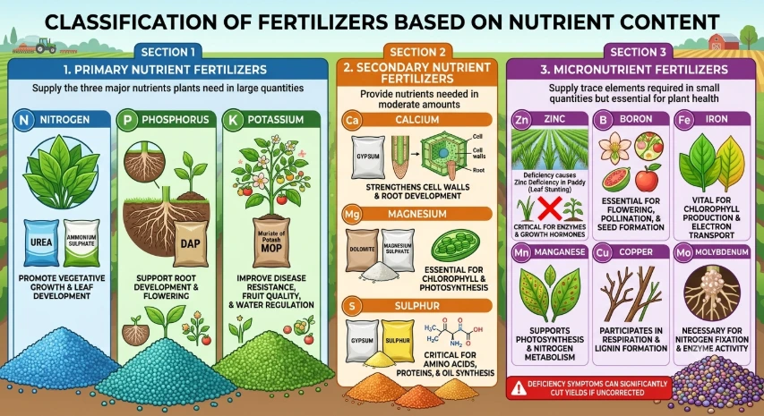 Nutrients content in fertilizer