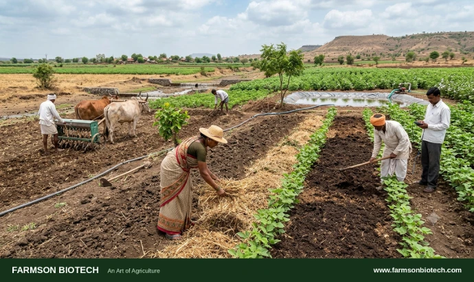 Farmer prepare for crop